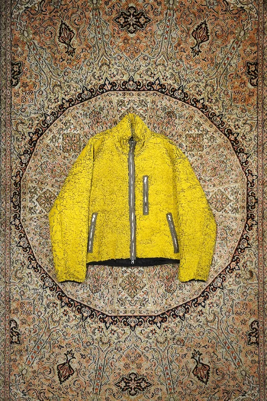 Song for the Mute PAINTED SHERPA JACKET (Mustard) Belted Jacket Elasticated Jacket Padded Jacket