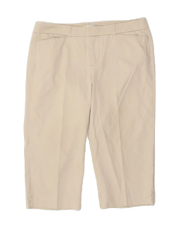 DOCKERS Womens Mid Rise Curvy Capri Trousers US 14 XL W36 L20 Beige Cotton Trousers Sale Discount