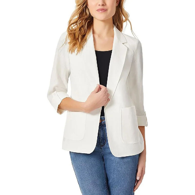 Womens Shoulder Pads Long Sleeve Open-Front Blazer Women's Trench Blazer