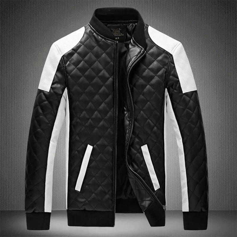 Men's Casual Motorcycle Leather Jacket Striped Jacket Polka Dot Jacket Floral Jacket