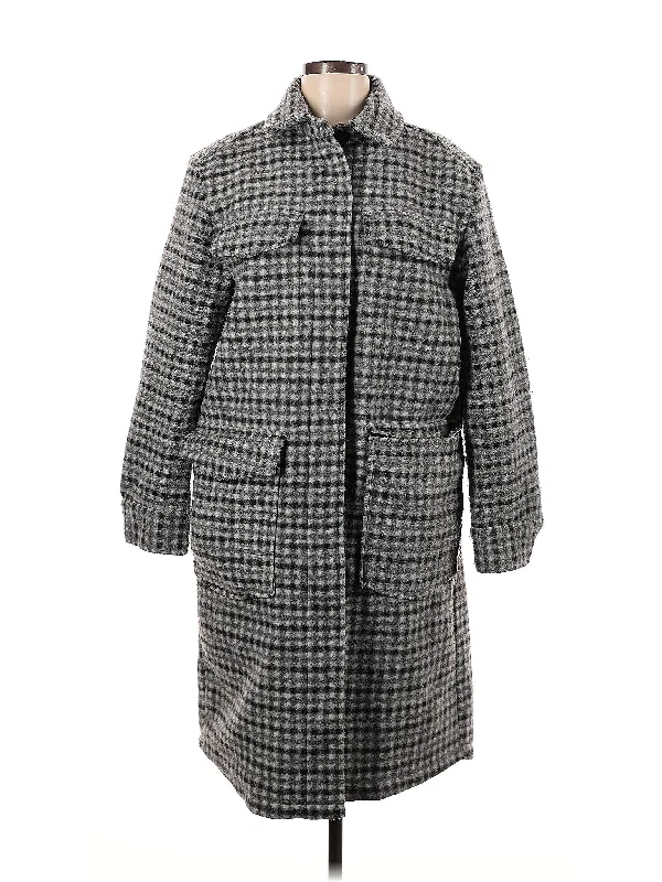 Coat Solid Print Jacquard