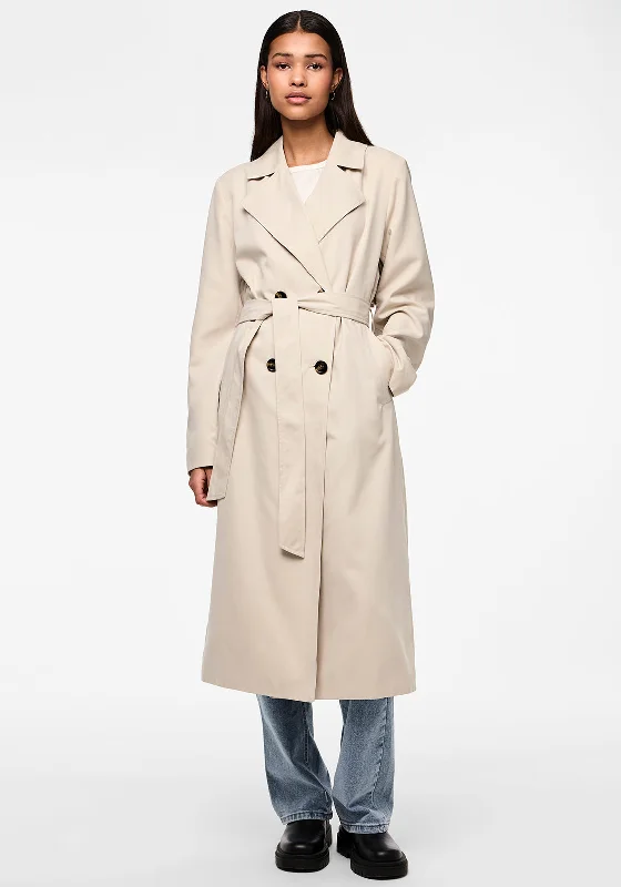 Pieces Scarlett Belted Trench Coat, Beige Hooded Jacket Zipper Jacket Button Jacket