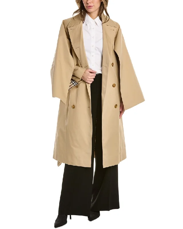 Burberry Gabardine Trench Coat Mesh Canvas Denim