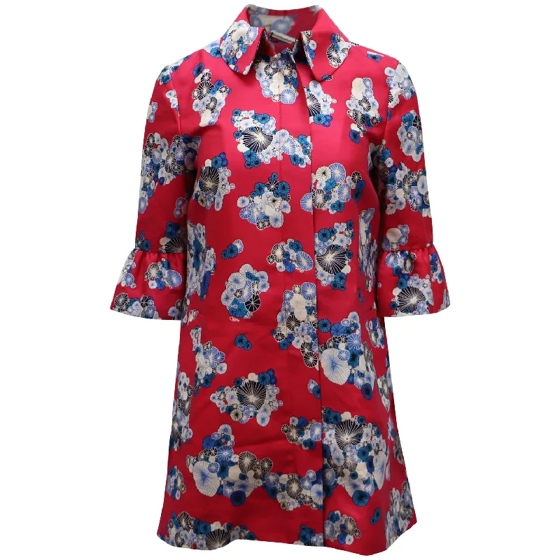 Diane Von Furstenberg Philippa Coat with Floating Flowers Print in Multicolor Wool Hook-and-Loop Buckled Tied Diane Von Furstenberg Philippa Coat with Floating Flowers Print in Multicolor Wool Hook-and-Loop Buckled Tied