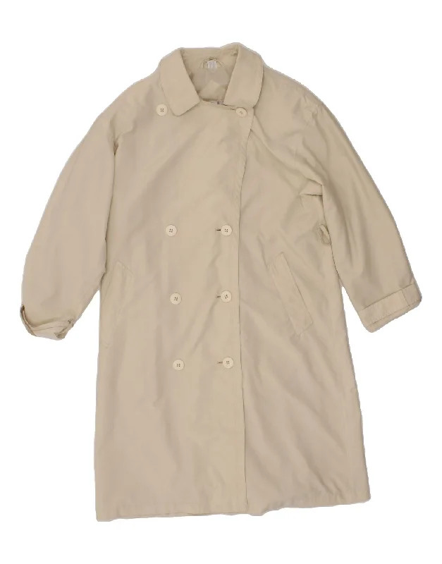 FOUR SEASONS Womens Trench Coat UK 10 Small Beige Cotton Coat Overcoat Trench Coat