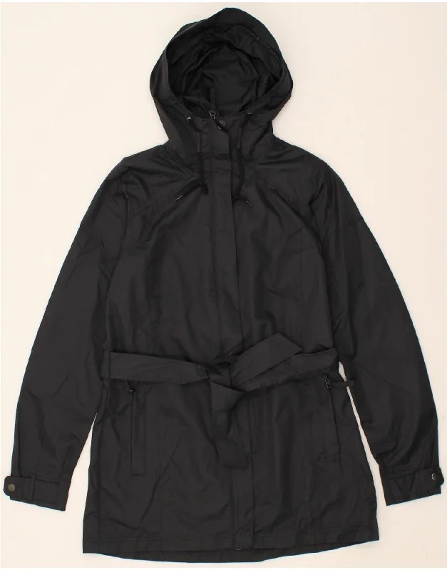 COLUMBIA Womens Omni-Shield Hooded Windbreaker Coat UK 14 Medium Black Turtleneck Wrap Cape