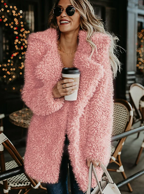 Fluffy Long Faux Fur Coat Women Thicken Winter Fake Fur Elasticated Drawstring Belted