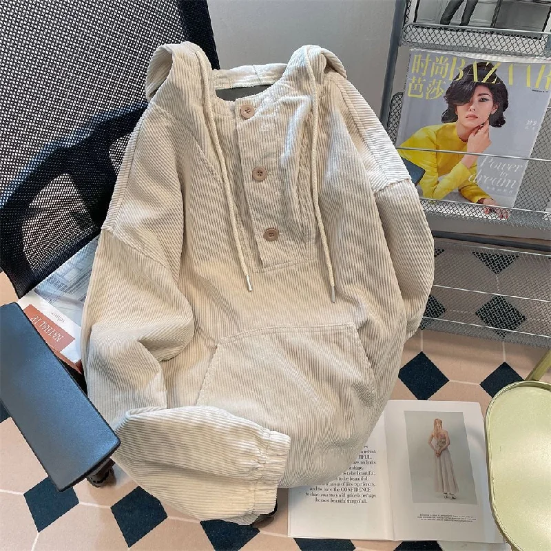 Advbridge Japan Style Oversized Corduroy Hoodie Men Women Long Sleeved Loose Hooded Coats Fall Trendy Lazy Fat Unisex Tops Sweatshirt Stole Shawl Scarf Advbridge Japan Style Oversized Corduroy Hoodie Men Women Long Sleeved Loose Hooded Coats Fall Trendy Lazy Fat Unisex Tops Sweatshirt Stole Shawl Scarf