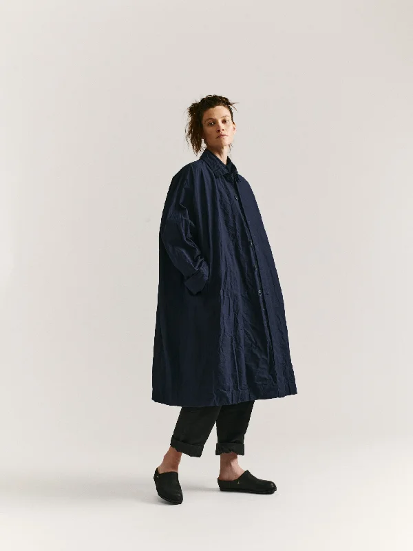 2PCS COAT - L WAX - NAVY Rayon Velvet Corduroy