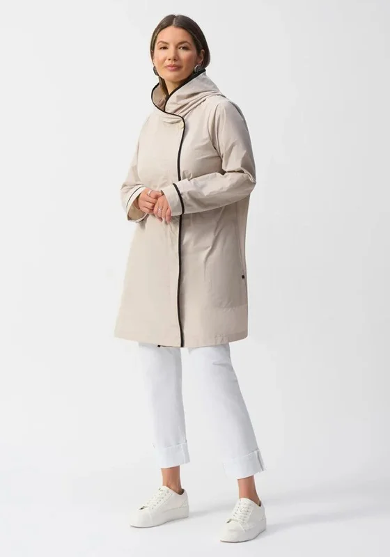 Joseph Ribkoff Memory Hooded Trapeze Coat, Beige Blazer Duffle Coat Pea Coat