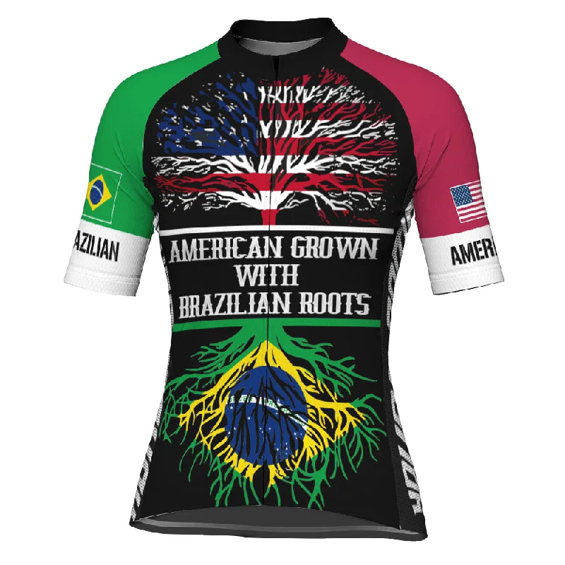 Customized Brazilian American Short Sleeve Cycling Jersey For Women Autumn Jersey Shirt Customized Brazilian American Short Sleeve Cycling Jersey For Women Autumn Jersey Shirt
