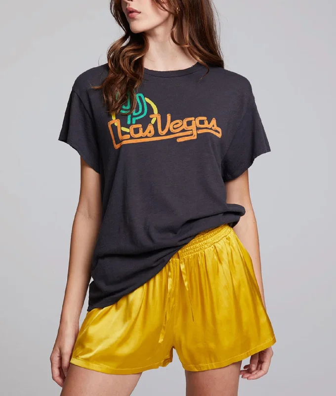 Jersey Short Sleeve Crew Las Vegas Top In Black Bamboo Jersey Tee