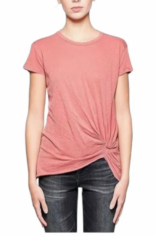 Supima Slub Jersey Top In Lipstick Luxury Jersey Tee