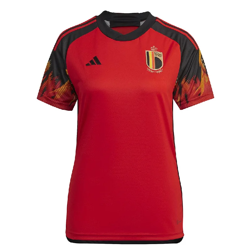 adidas - Women's Belgium 22 Home Jersey (HE6631) Patterned Jersey Tee