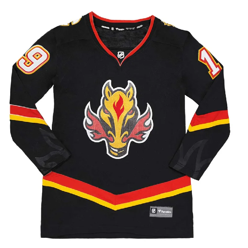 Fanatics - Women's Calgary Flames Matthew Tkachuk No.19 Breakaway Jersey (879W 00M2 H35 005) One Shoulder Jersey Shirt