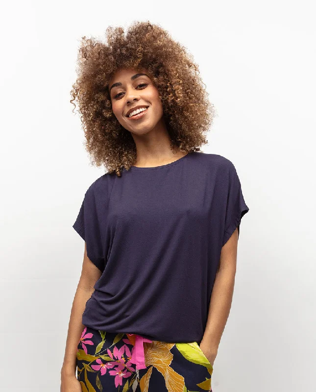 Avery Slouch Jersey Pyjama Top V Neck Jersey Blouse