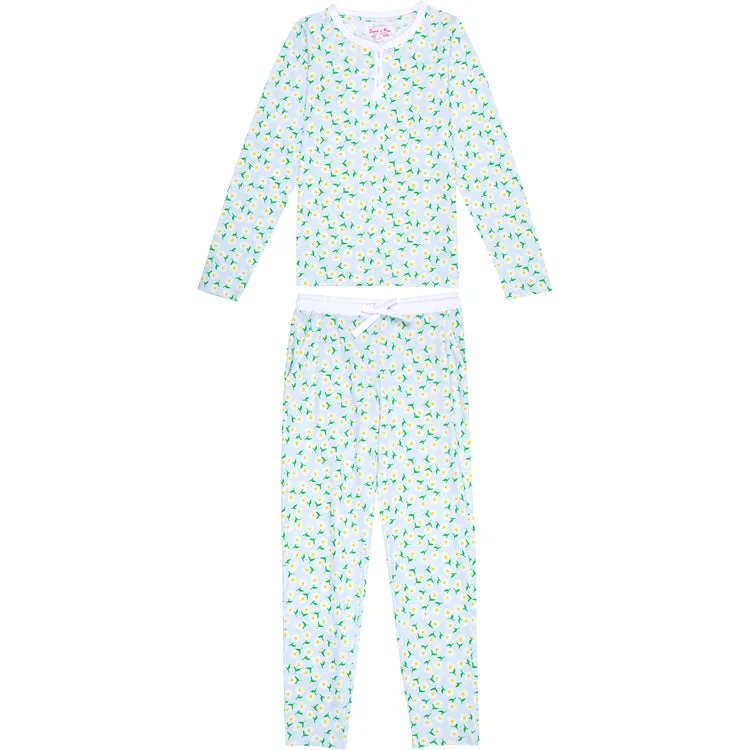 Women's Daisy Jersey Long PJ Set High-End Jersey Tee