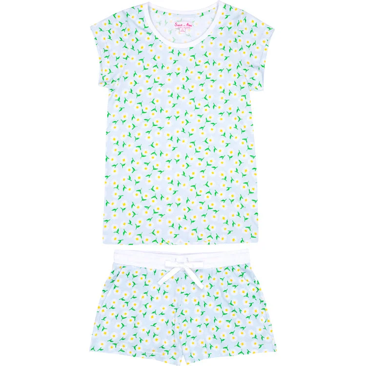 Women's Daisy Jersey Short PJ Set Affordable Jersey Tee