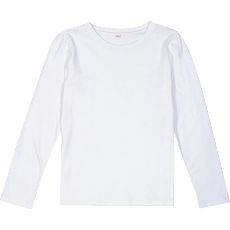 Women's White Jersey Long Sleeve Top Custom Jersey Tee