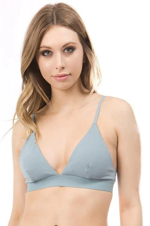 Cotton Jersey Bralette - Pottery Blue Recycled Jersey Tee