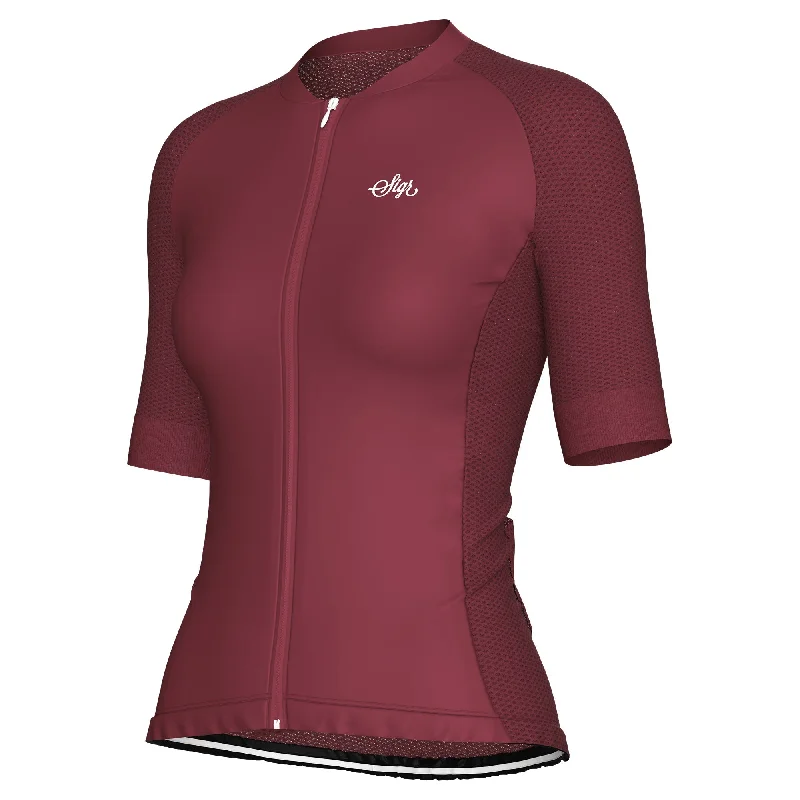 Dahlia Red Pro Series Women's Cycling Jersey Pure White Jersey Tee