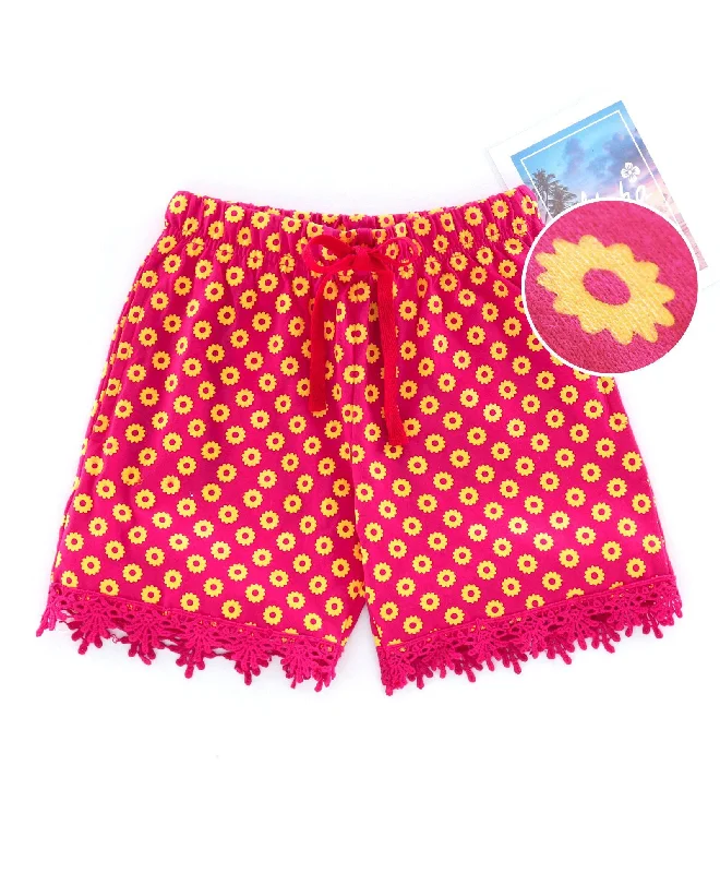 Girls Cotton Jersey Shorts with Lace Affordable Jersey Tee