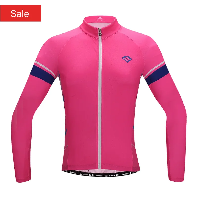 Santic Afarna pink Women Jersey Long Sleeve Textured Jersey Blouse