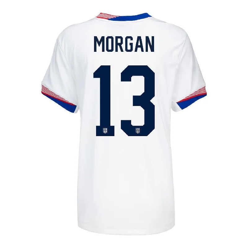 Women's Nike USWNT 2024 American Classic Home Morgan 13 Stadium Jersey Off Shoulder Jersey Top