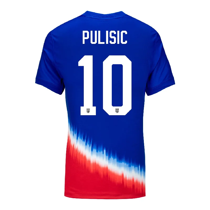 Women's Nike USMNT 2024 American Icon Away Pulisic 10 Stadium Jersey One Shoulder Jersey Shirt