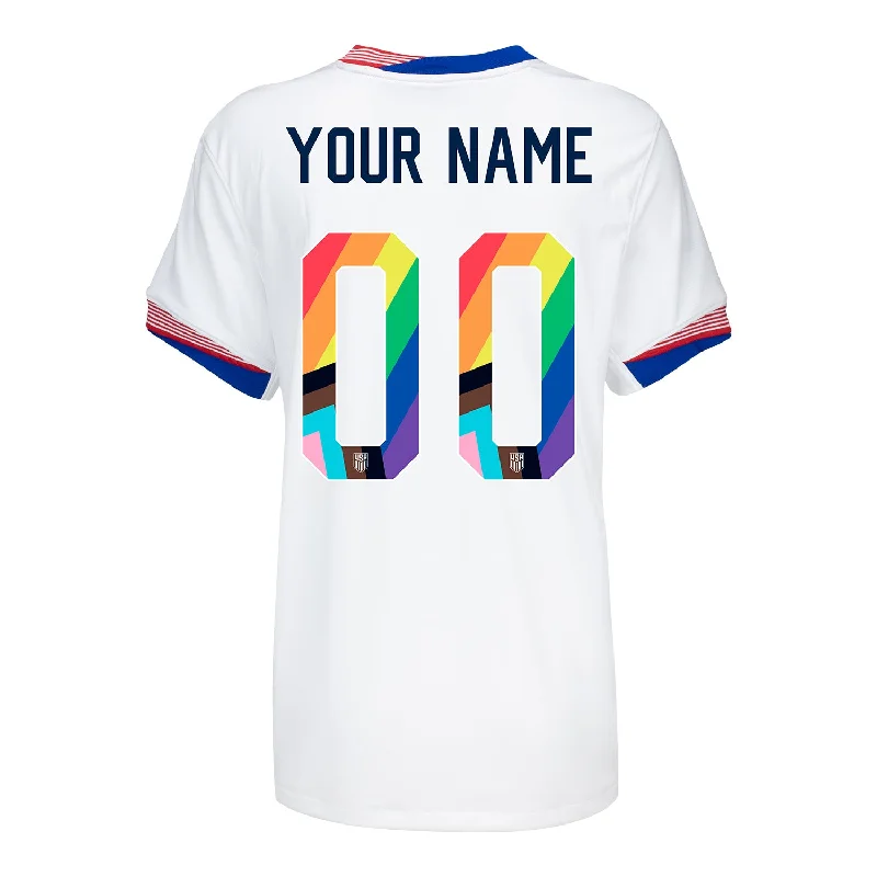 Women's Nike USMNT 2024 Personalized Pride-Themed Home Stadium Jersey Autumn Jersey Shirt