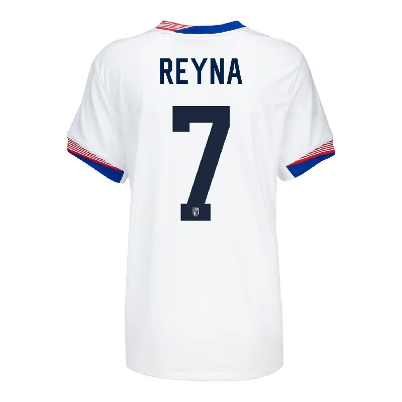 Women's Nike USMNT 2024 American Classic Home Reyna 7 Stadium Jersey Striped Jersey Top