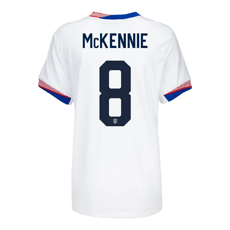 Women's Nike USMNT 2024 American Classic Home McKennie 8 Stadium Jersey Animal Print Jersey Tee