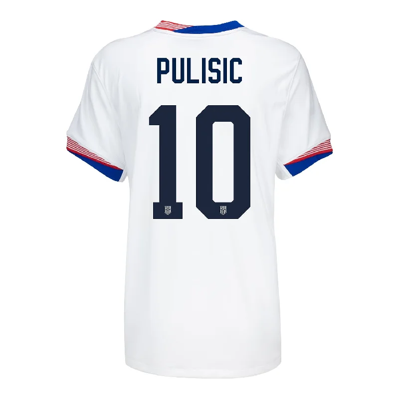 Women's Nike USMNT 2024 American Classic Home Pulisic 10 Stadium Jersey Asymmetrical Jersey Blouse