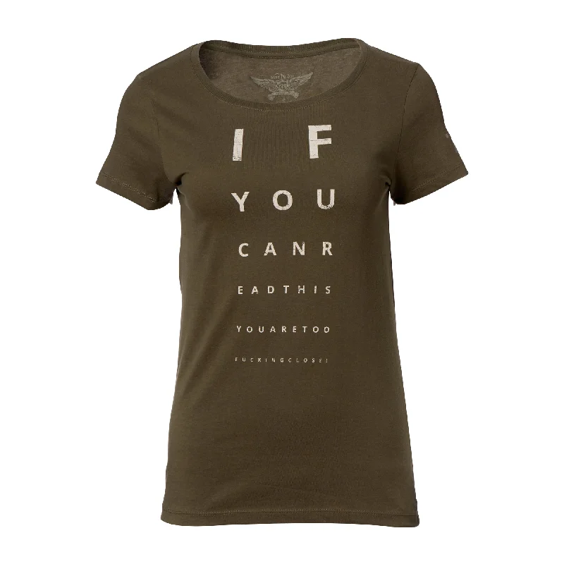 Women's T-Shirt If you can read this army Ribbed Striped Patterned