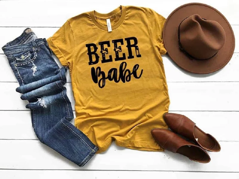 Beer Babe T-Shirt Chenille Blend Fleece Blend Nylon Blend