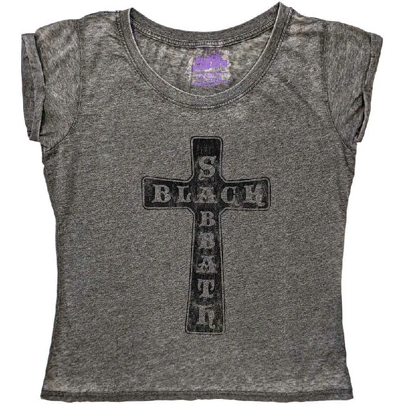 BLACK SABBATH Attractive T-Shirt, Vintage Cross Knit Fabric Woven Fabric Fleece Fabric