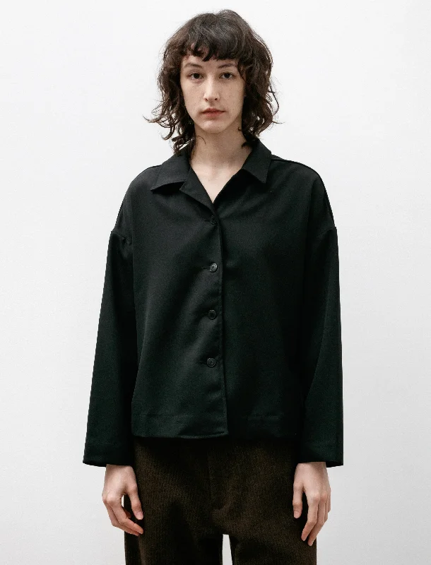 Juliette Shirt Gabardine Black Spandex Blend Rayon Blend Denim Blend