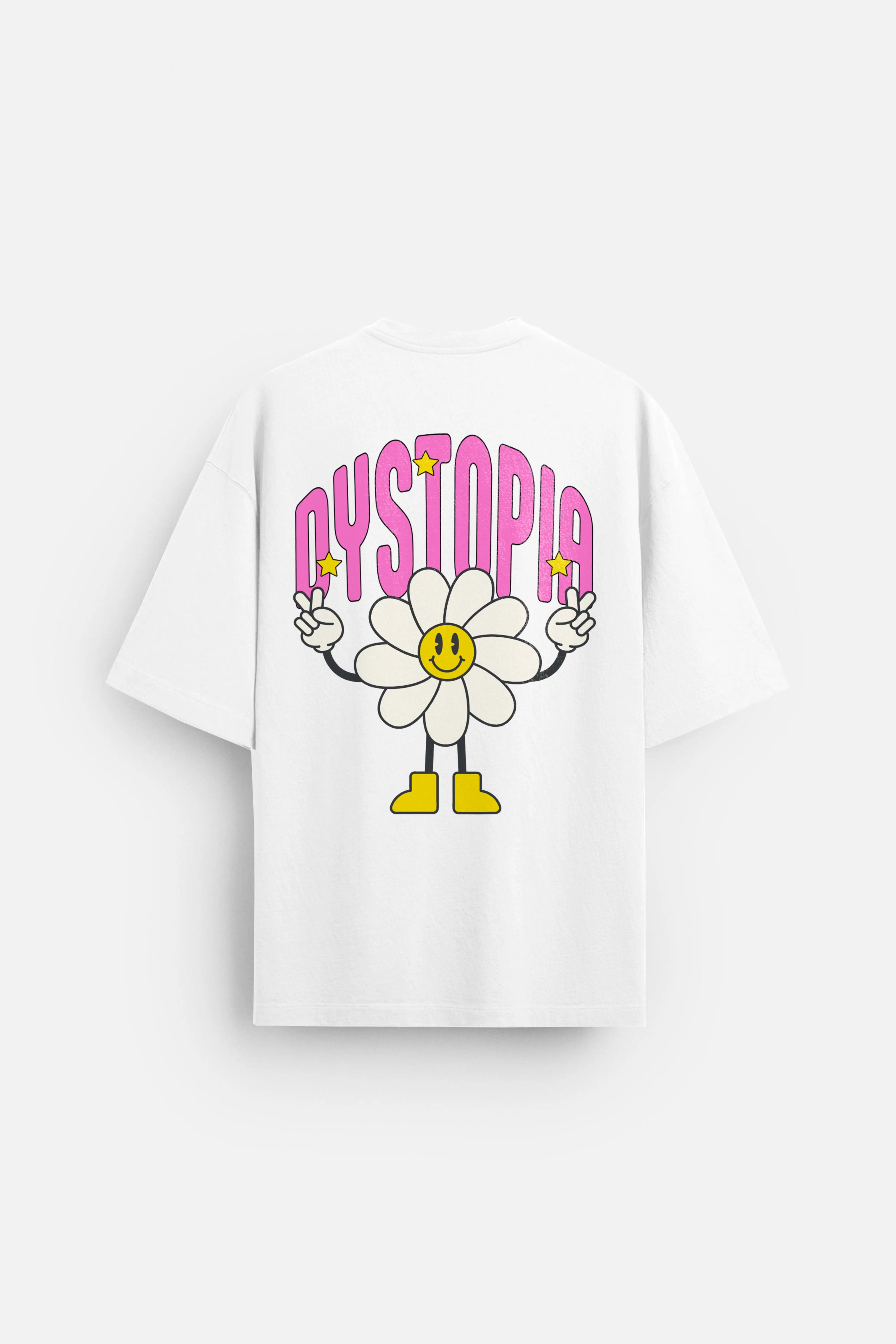 Dystopia Oversized T-shirt Solid Print Embellished