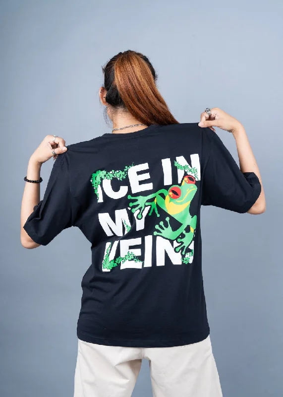 Ice In My Veins Women Oversized Puff Printed T-shirt Terry Blend Velvet Blend Canvas Blend