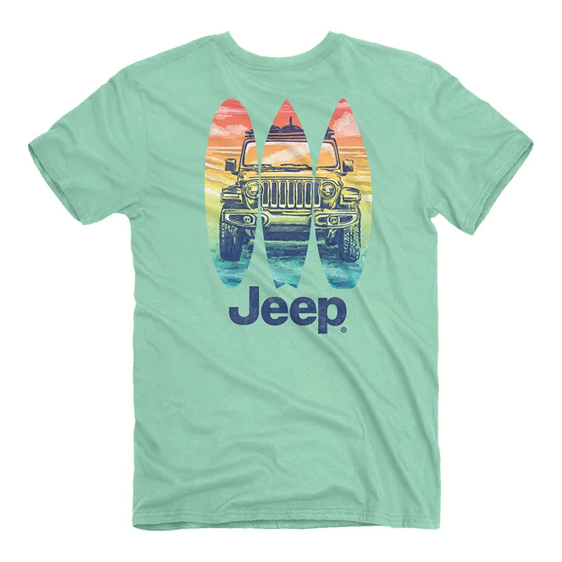 Jeep Surfs Up Short Sleeve T-Shirt Thin T-Shirt Open Front Quick Dry