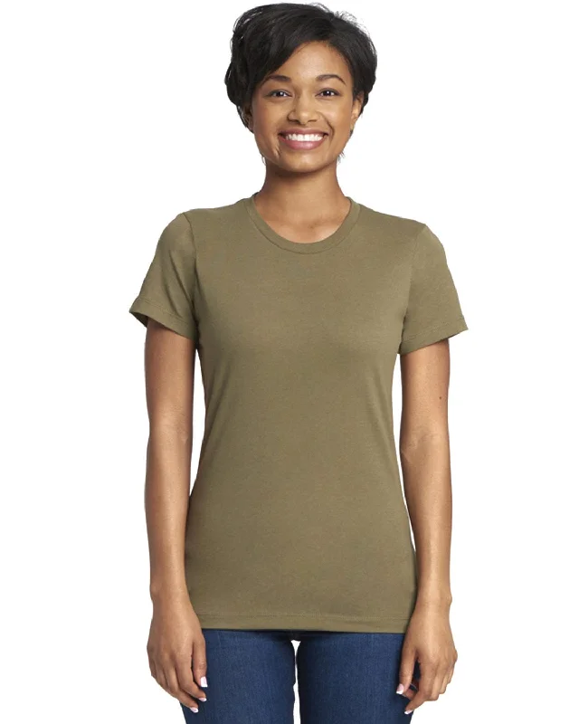 Next Level Ladies Boyfriend Tee | Military Green Zippered Front Buttoned Front Snap Front