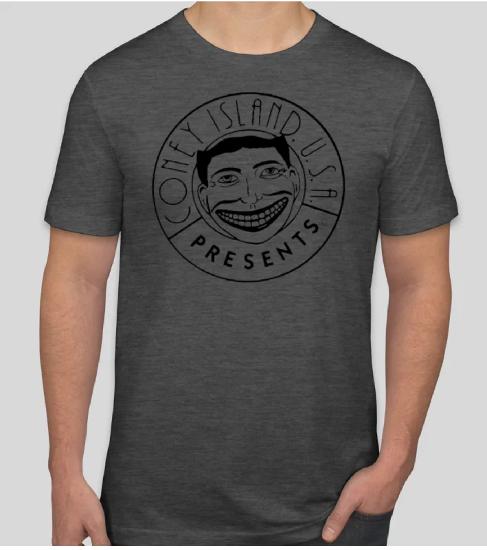 T-Shirt - Funny Face Heather Grey - Unisex Fitted T-Shirt Seamless Stretchy