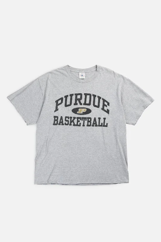 Vintage Purdue Basketball NCAA Tee - L Beaded Sequined Faux Fur