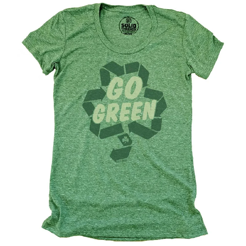 Women's Go Green T-shirt Cotton Fabric Linen Fabric Terry Fabric