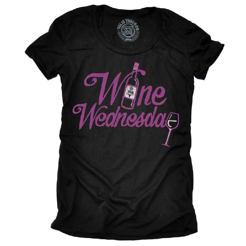 Women's Wine Wednesday T-shirt Wool Fabric Cashmere Fabric Tweed Fabric