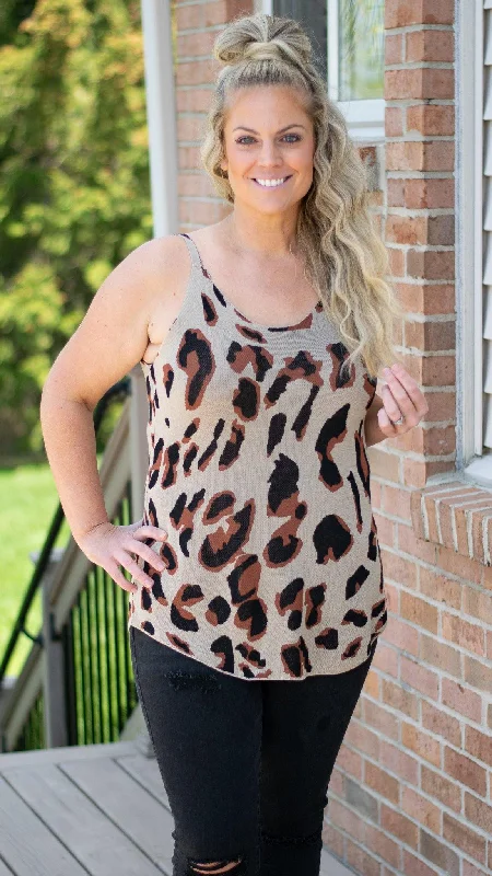 Be Scene Leopard Knit Top Eco-Friendly Knit Top