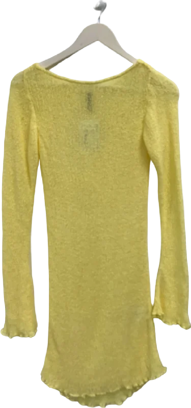 SYLK Yellow Knit Top UK XXS/XS Maximalist Knit Tee