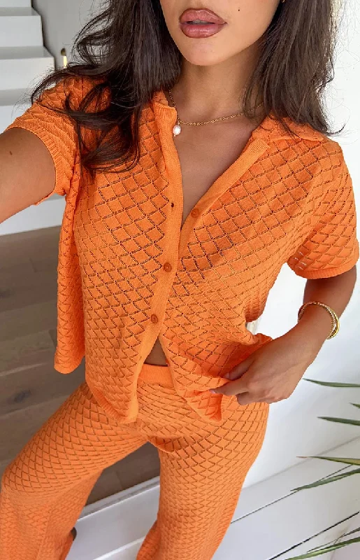 Zaida Orange Knit Top Limited Edition Knit Top