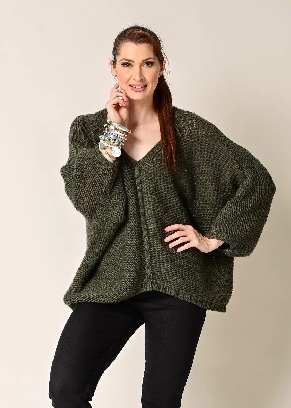 Daly Knit Top in Khaki Floral Knit Shirt