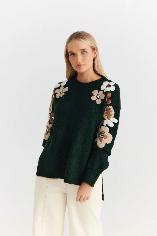 Fleur Knit Top in Forest DS24041-2 by Daisy Says Daily Wear Knit Tee